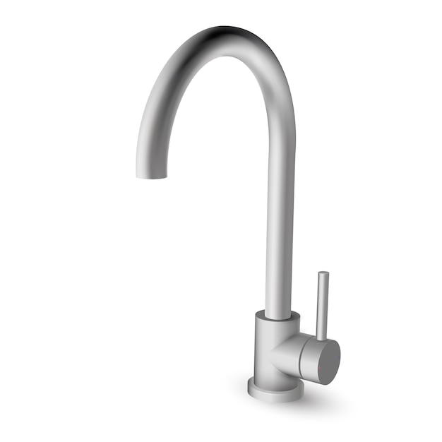 Steel kitchen sink pull down faucet with one handle - illustration