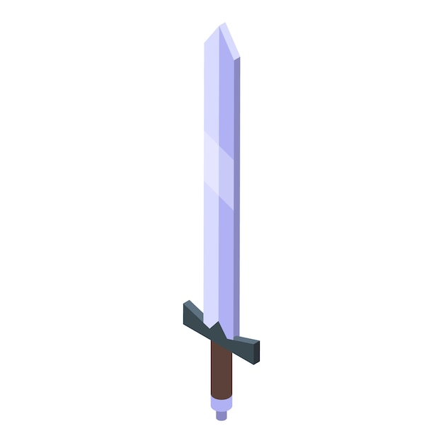 Steel medieval sword icon isometric vector Sharp object