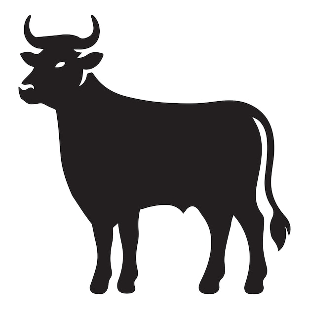 Steer vector illustration in black and white