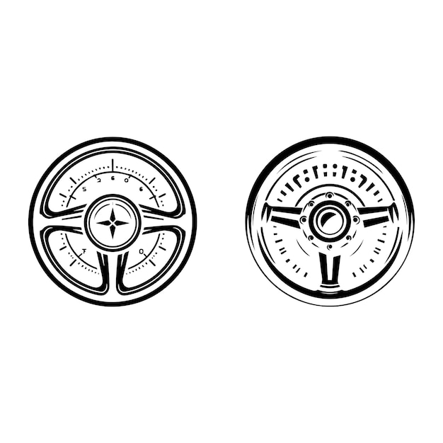 Vector steering wheel silhouette steering icon concept vector