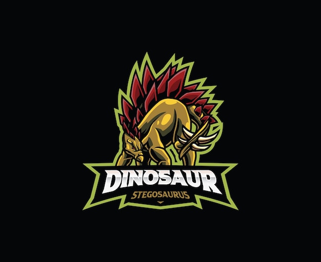 Stegosaurus mascot logo design