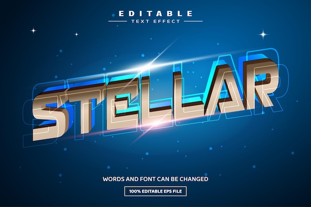 Stellar 3D editable text effect template