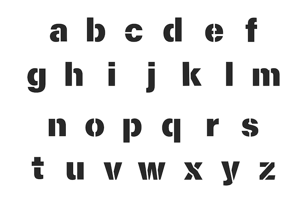 Vector stencil alphabet set