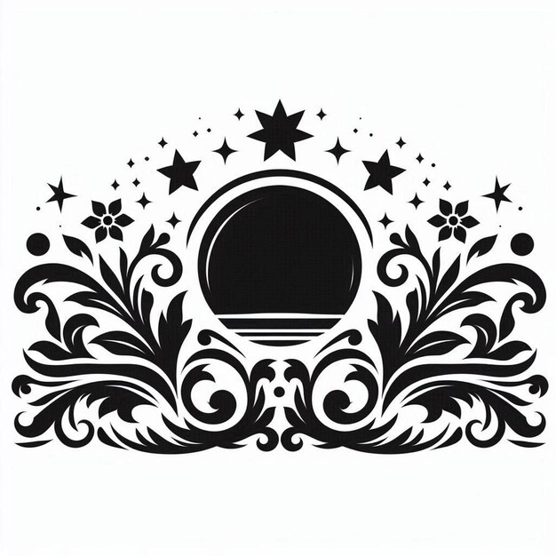 Vector a stencil artvector art collar design vector for kameez black and white tattoo style stencil print