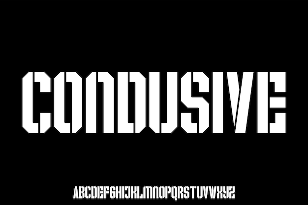 stencil urban alphabet font lowercase vector