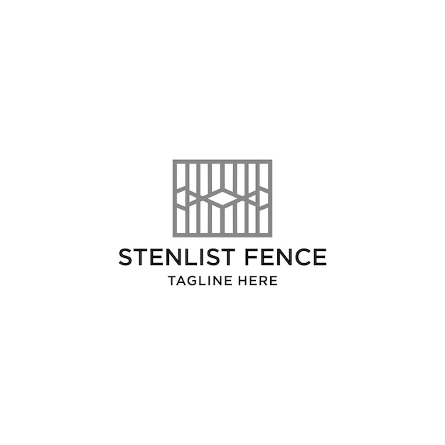 Stenlist fence logo design icon template