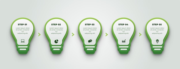 Vector step by step guide to infographic label design with icons