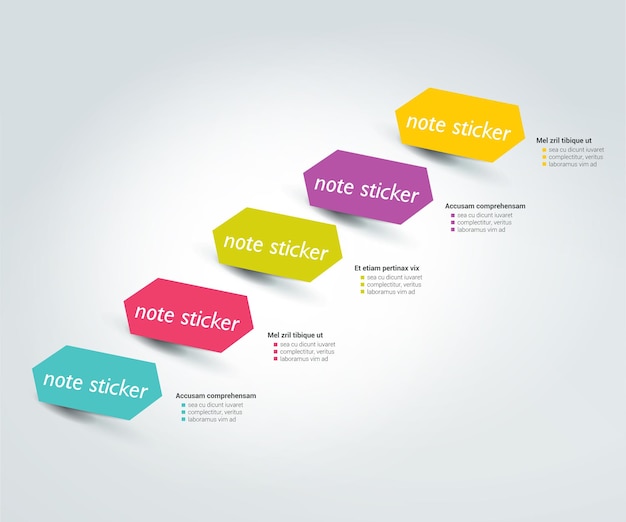 Step by step template Numbered chart Infographic element