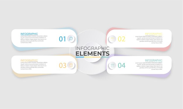 Step chart business infographic design flow elements