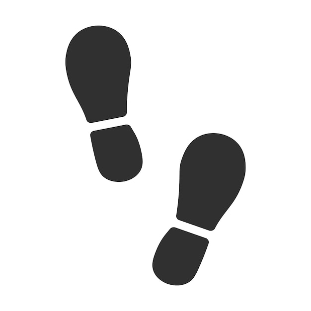 Step icon walk step footprint vector flat black man shoe icon