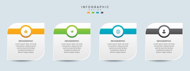 Steps business data visualization timeline process infographic template design with icons