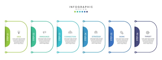 Steps business data visualization timeline process infographic template design with icons