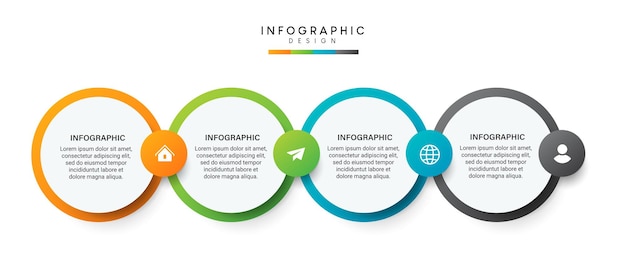 Steps business data visualization timeline process infographic template design with icons