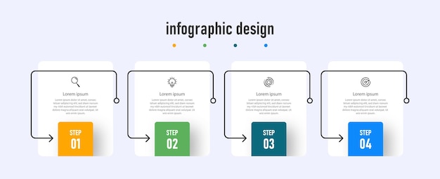 Steps business design infographic template