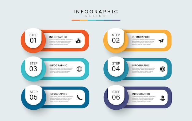 Steps business timeline infographic template design