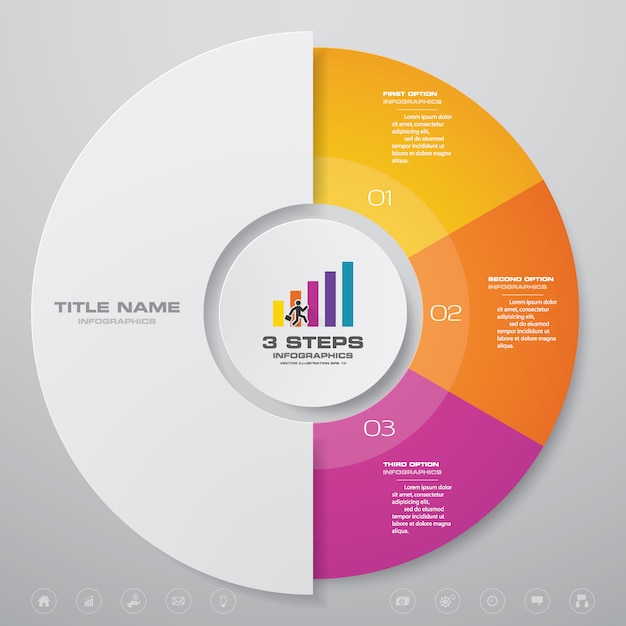 steps cycle chart infographics elements.