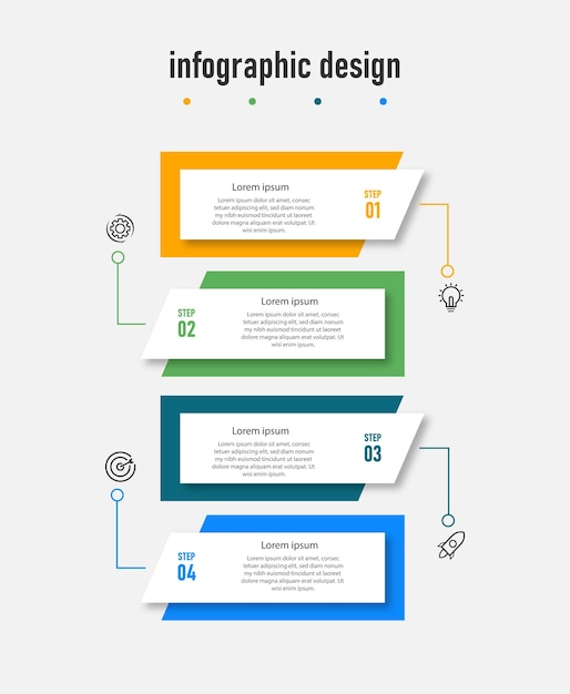 Steps modern infographic template