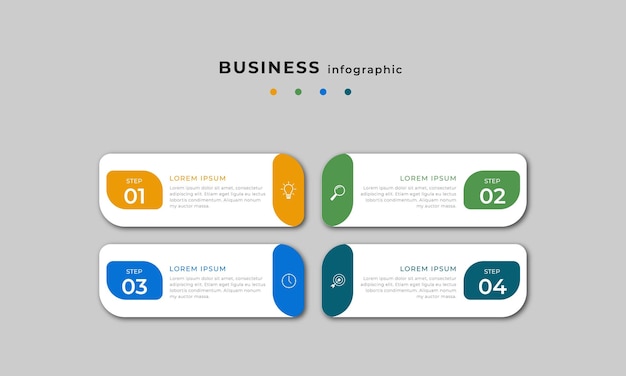 Steps Timeline Infographics Design Template