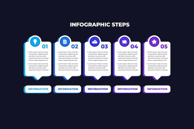 Steps of Work Business Infographic Template