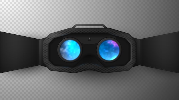 Stereoscopic VR 3D headset for metaverse and virtual reality isolated on transparent background