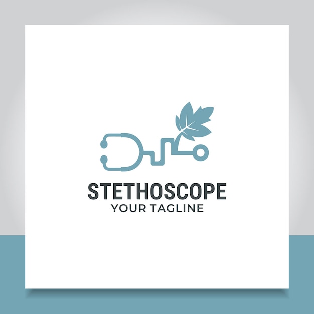 stethoscope grape leaf logo design medical fruity