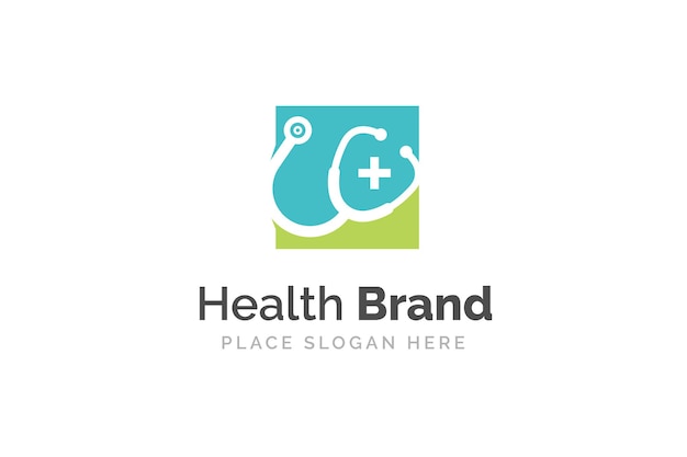 Stethoscope icon design illustration. Health and medicine logo template.