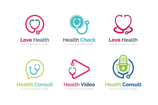 Stethoscope icon design illustration. Health and medicine logo template.