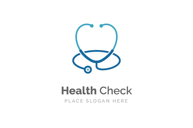 Stethoscope icon with heart shape. Health and medicine symbol