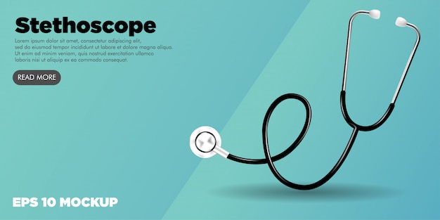 stethoscope medical kit editable website banner  