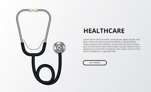 Stethoscope medical tools equipment banner