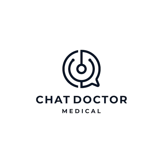 Stethoscope with Chat Bubble Talk Initial Letter CD Logo Design Inspiration