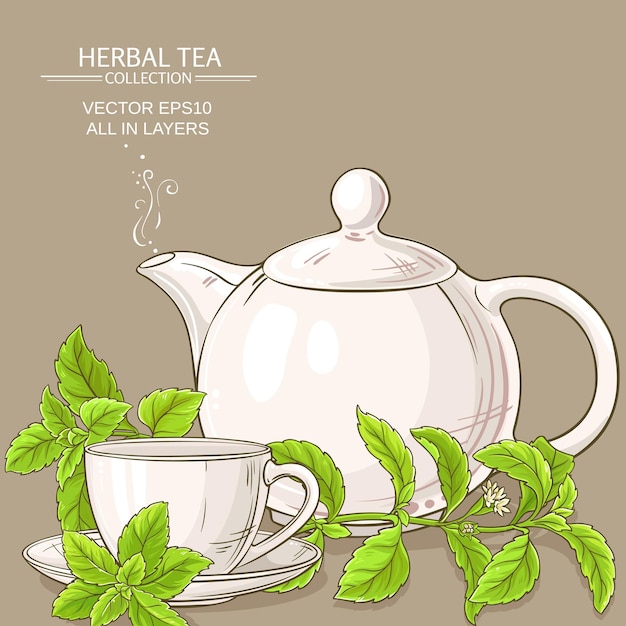 Stevia tea illustration