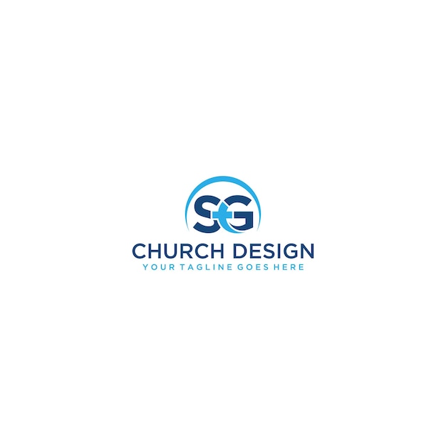 STG letter with church logo design