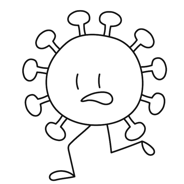 Stick figure coronavirus, isolated, vector