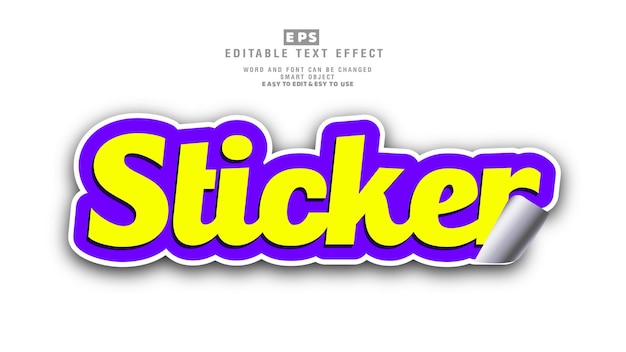 Sticker 3d Editable Text Effect Vector With Background