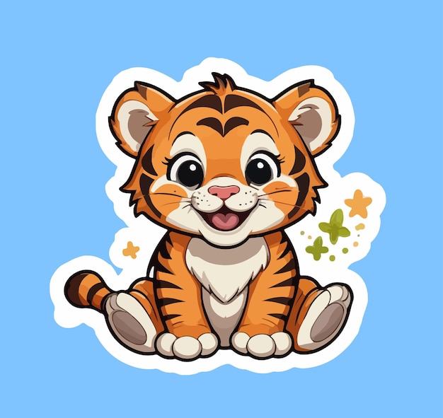 sticker of baby tiger