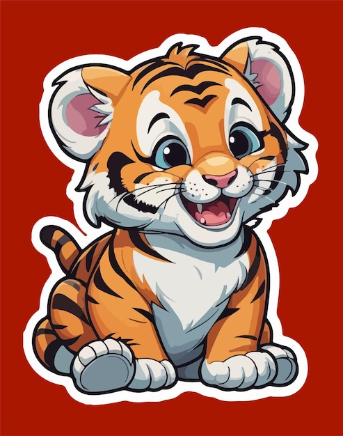 sticker of baby tiger