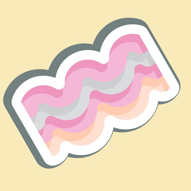 Vector sticker bacon related to breakfast symbol simple illustration