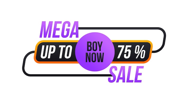 Sticker badge coupon store big sale tags special offer discount best price mega sale banner