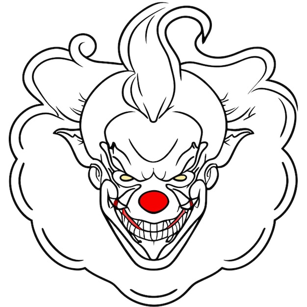 sticker dark carnival evil clowns big top back ground red and white stripes carnival twisted