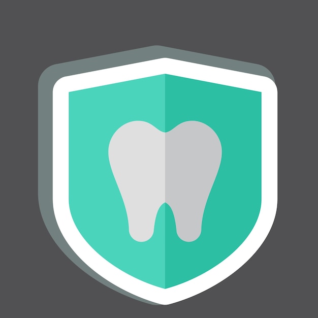 Vector sticker dental protection related to dental symbol simple illustration