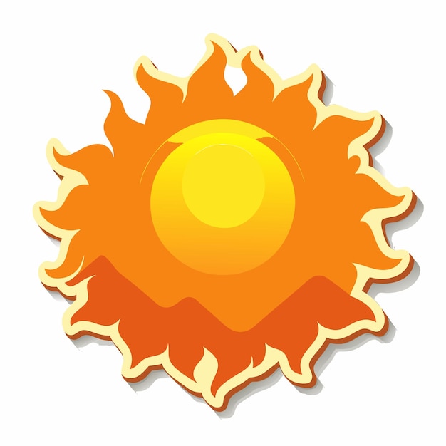 A sticker design template with the sun in cartoon style 15