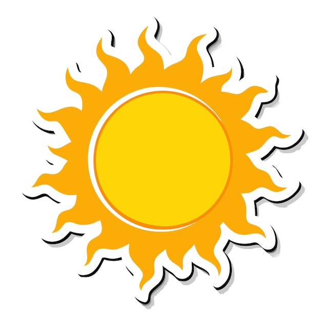 A sticker design template with the sun in cartoon style 20