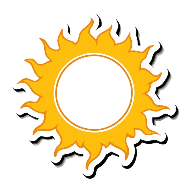 Vector a sticker design template with the sun in cartoon style 21