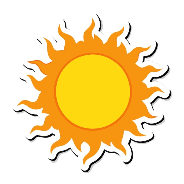 A sticker design template with the sun in cartoon style 34