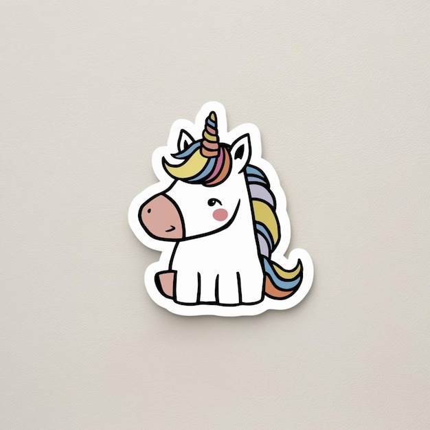 Sticker design of a unicorn featuring a horselike creature