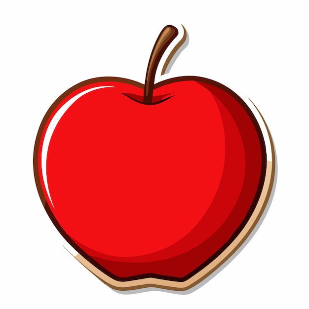 Vector sticker design with an apple on a isolated white background 16