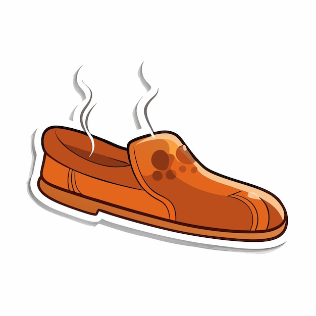 Vector sticker design with dirty smell shoes illustration 10