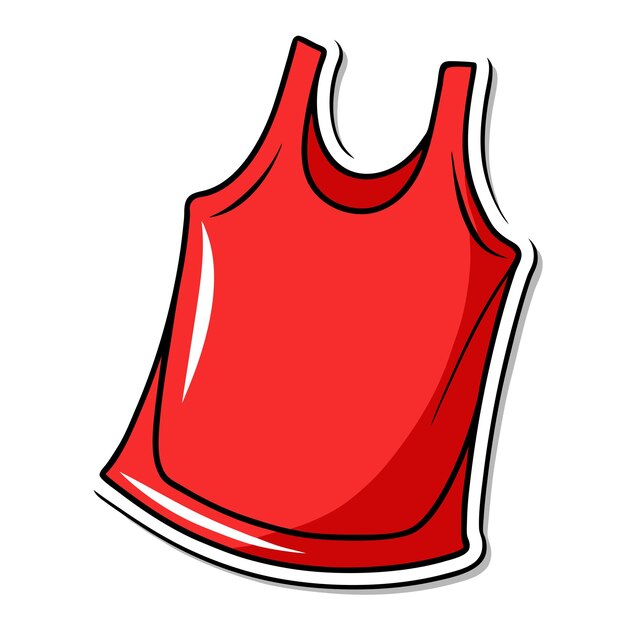 Vector sticker design with red tank top on a isolated white background 9