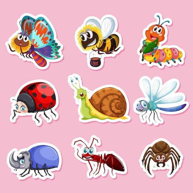 Sticker designs for different bugs